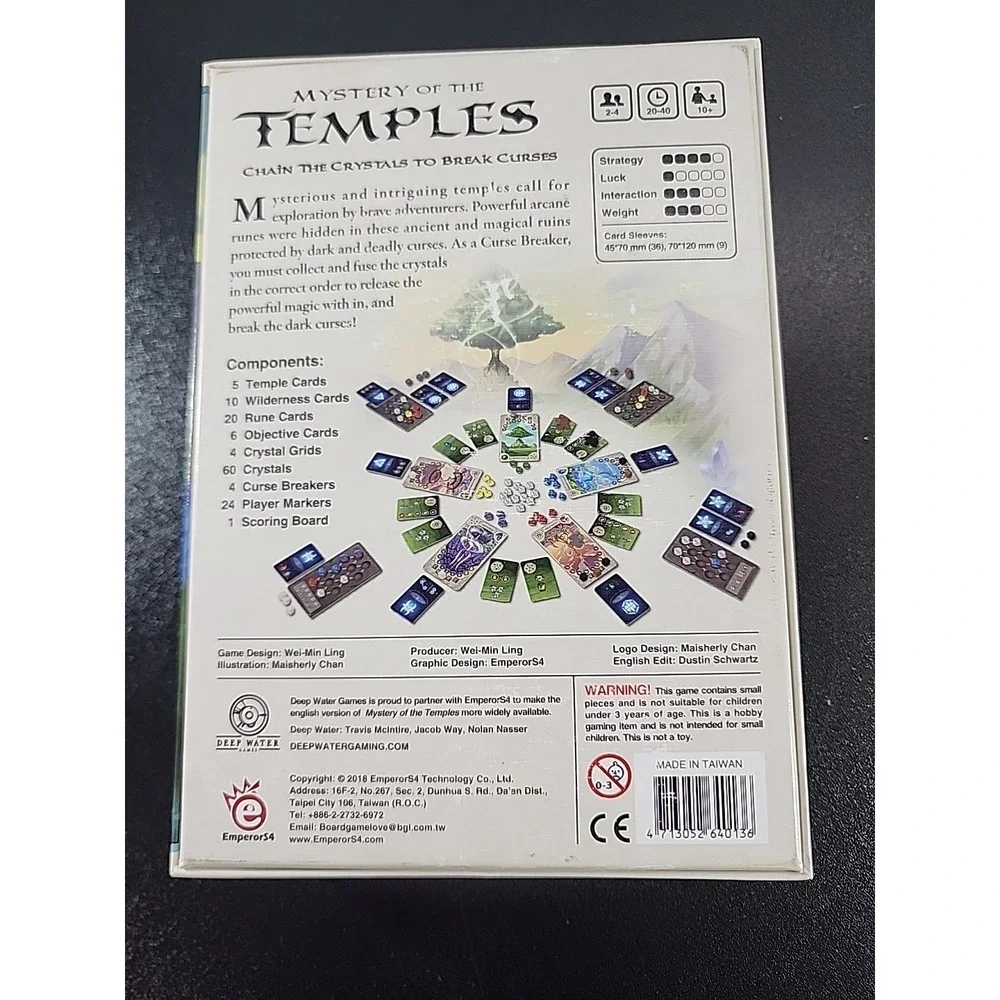 Mystery Of The Temples Board Game For 2-4 Players Ages 10+‎ Deepwater Games VG